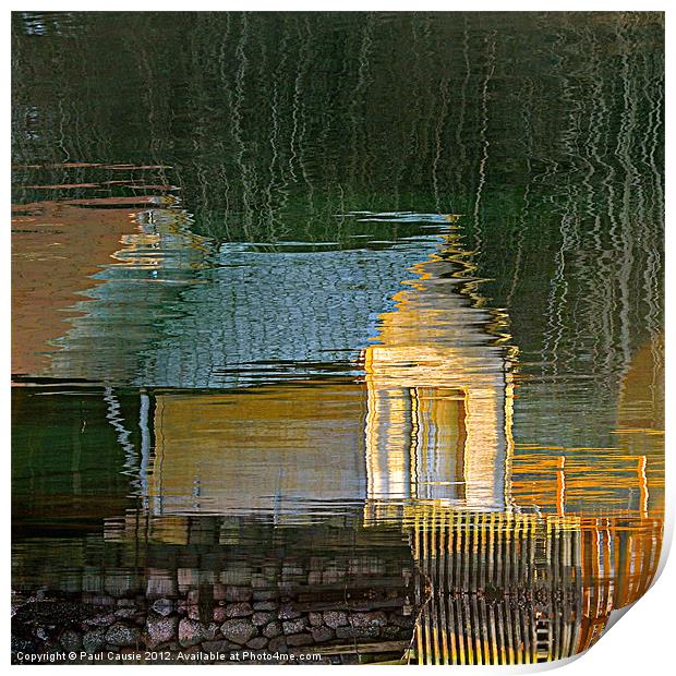 Boathouse Reflection Print by Paul Causie