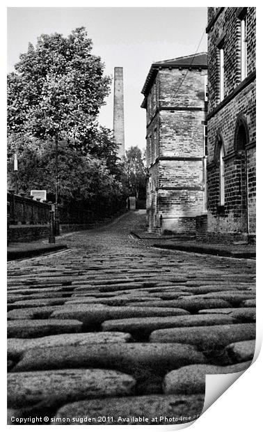 west. yorkshire. saltaire. albert. terrace. Print by simon sugden