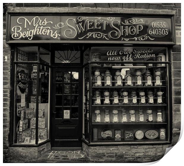 old sweet shop haworth  Print by simon sugden