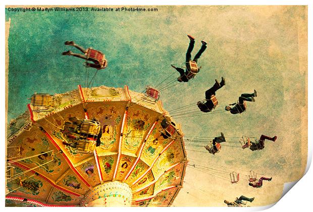 Fairground Ride, Nottingham Goose Fair Print by Martyn Williams