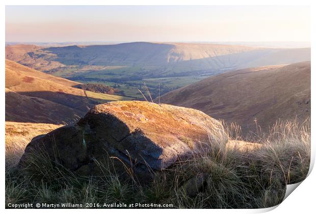 Gritstone Above Crowden Clough Print by Martyn Williams