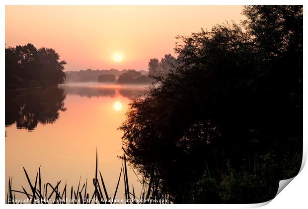 Sunrise On The River Trent Print by Martyn Williams
