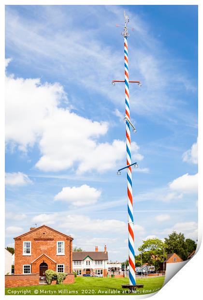 Maypole At Wellow, Nottinghamshire Print by Martyn Williams