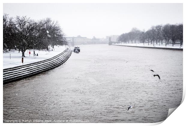 River Trent, Nottingham In Winter Print by Martyn Williams