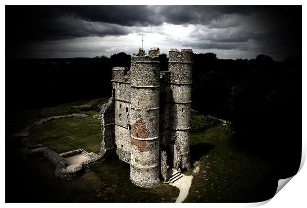 Donnington Castle (The darkness) Print by jamie stevens Helicammedia