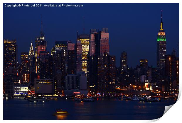 New York City Night Print by Photo Loi