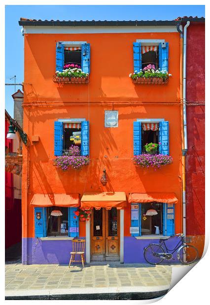Colours of Burano.                              Print by Michael Oakes