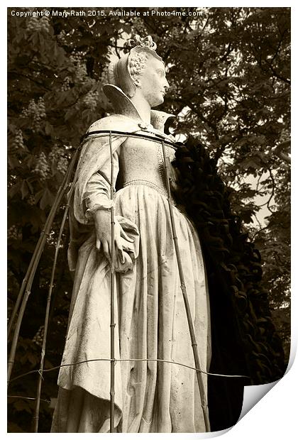  The Queen, side view (sepia version) Print by Mary Rath