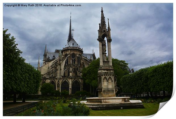  Notre Dame Cathedral Print by Mary Rath