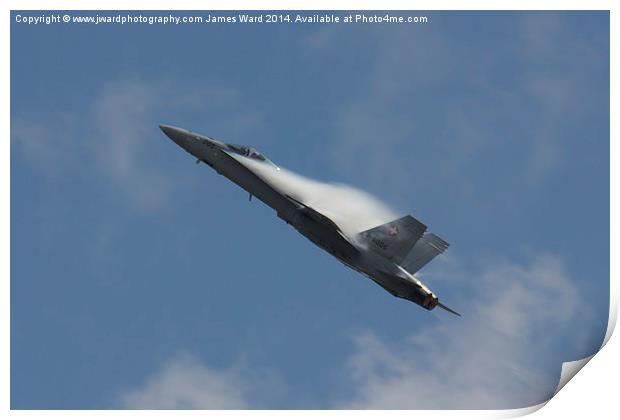  Swiss F18 Hornet climbing a RAF Waddington Print by James Ward