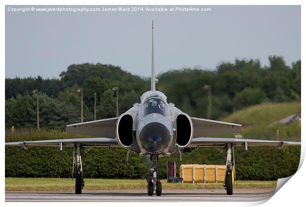 Saab JA37 Viggen at RAF Waddington Airshow 2014 Print by James Ward