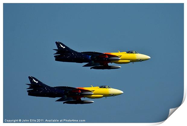 Hawker Hunters Print by John Ellis