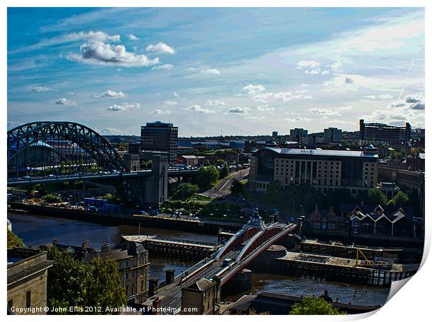 Newcastle Bridges Print by John Ellis