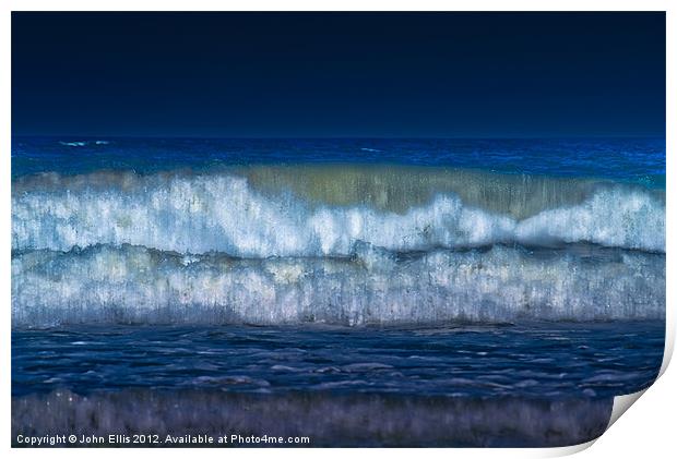 Blue Surf Print by John Ellis