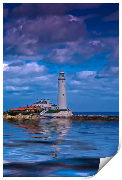 St Mary's Lighthouse Print by John Ellis