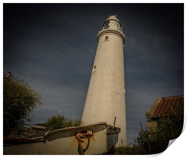  St Mary's Lighthouse: Whitley Bay Print by John Ellis