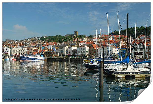Harbour in morning light Print by Stephen Wakefield