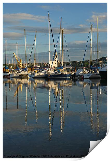 Harbour Reflections Print by Stephen Wakefield