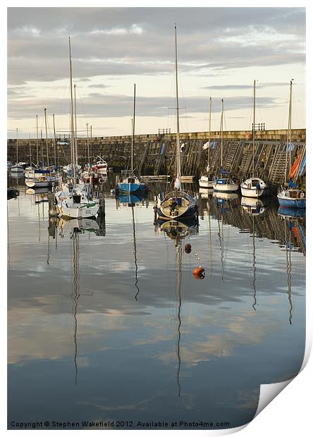 Harbour reflections No3 Print by Stephen Wakefield