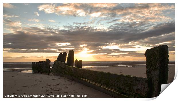 Beach Sunset Print by Aran Smithson