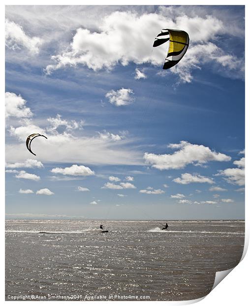 Summer Kite Surfing Print by Aran Smithson