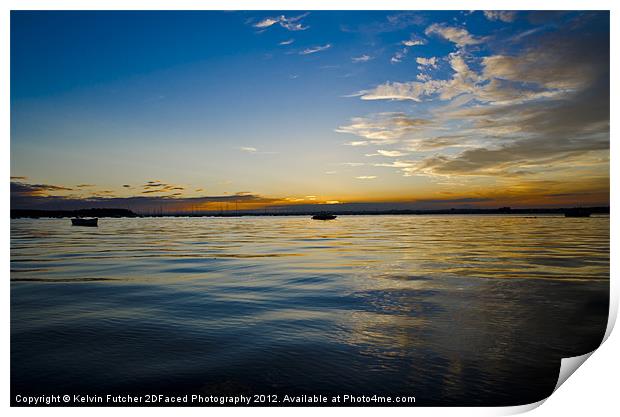 Sunset over Poole  Harbour Print by Kelvin Futcher 2D Photography