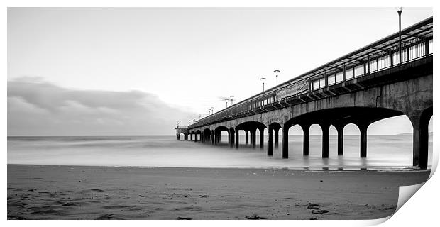 Boscombe pier in black and white Print by Kelvin Futcher 2D Photography