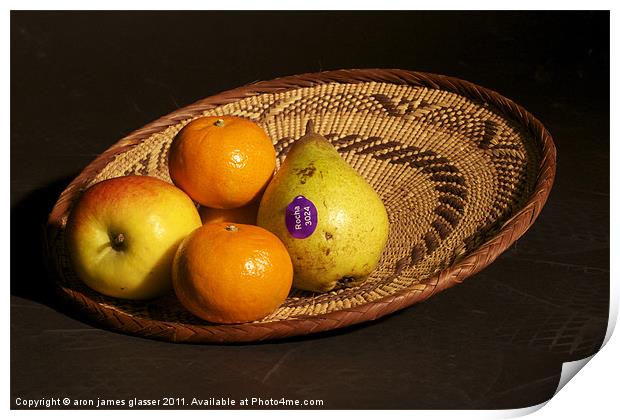 fruit basket still life Print by aron james glasser