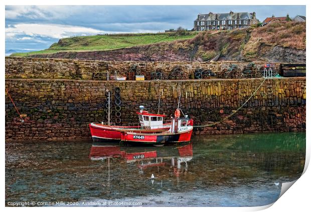 KYLIE S - KY 449 at Crail Harbour Print by Corinne Mills