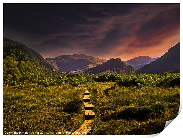 Sunset over Borrowdale Print by K7 Photography