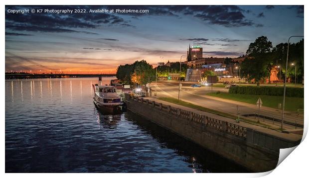 Enchanting Riga Nightscape Print by K7 Photography