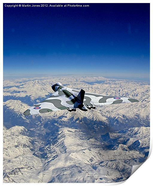 Vulcan over the Alps Print by K7 Photography