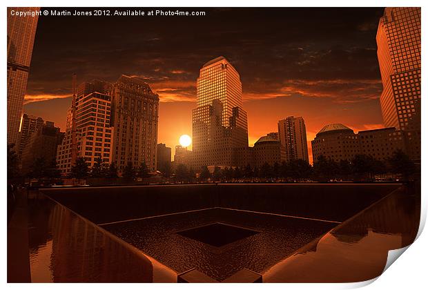 Sunset over Ground Zero Print by K7 Photography
