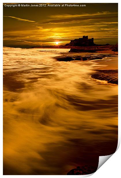Bamburgh Castle Sunrise Print by K7 Photography