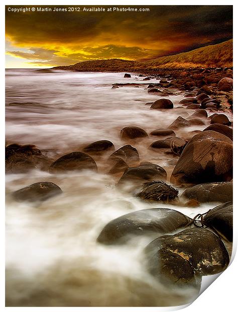 Sunrise on the Rocks Print by K7 Photography