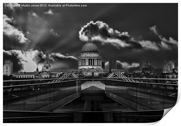Deserted London - The Millennium Bridge Print by K7 Photography
