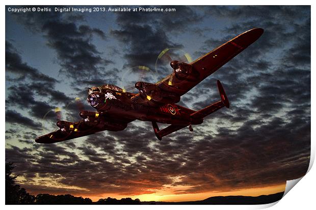 Avro Lancaster Sunset Print by K7 Photography