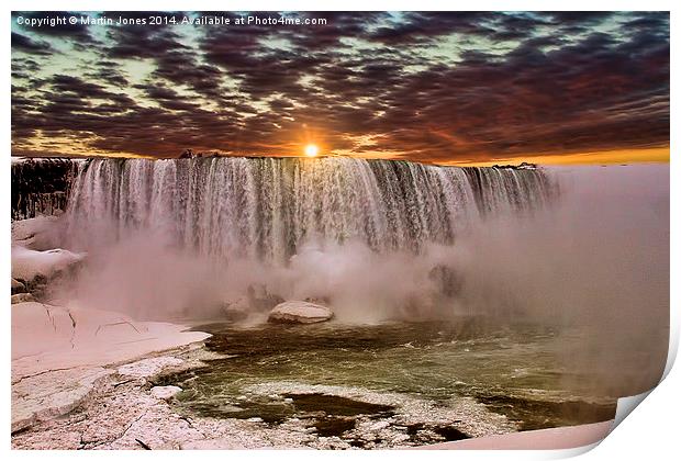 Majestic Sunrise at Niagara Falls Print by K7 Photography