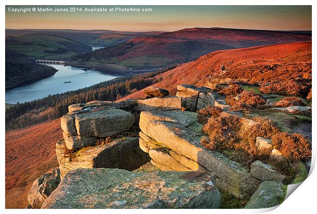  Bamford Edge Sundown Print by K7 Photography