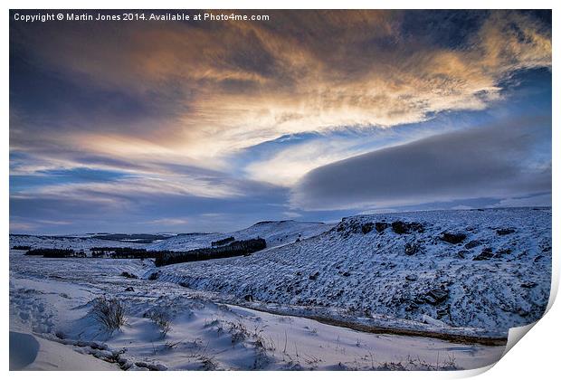  Winter over Higger Tor from Burbage Bridge Print by K7 Photography