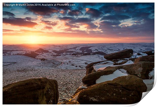  Sunset over Higger Tor Print by K7 Photography