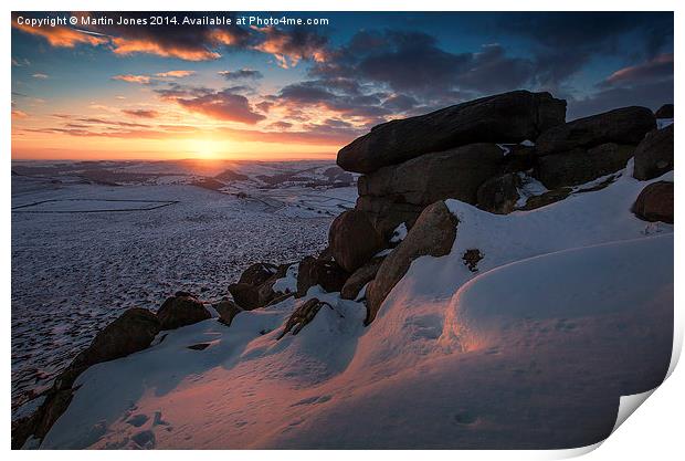  Last light over Higger Tor Print by K7 Photography