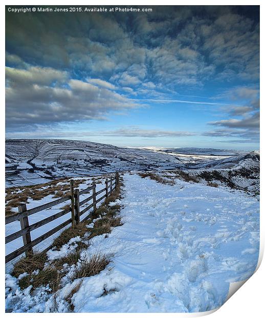  Mam Tor in the Snow Print by K7 Photography