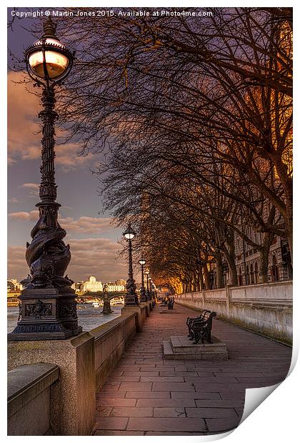  Evening on the Southbank at Lambeth Palace Print by K7 Photography