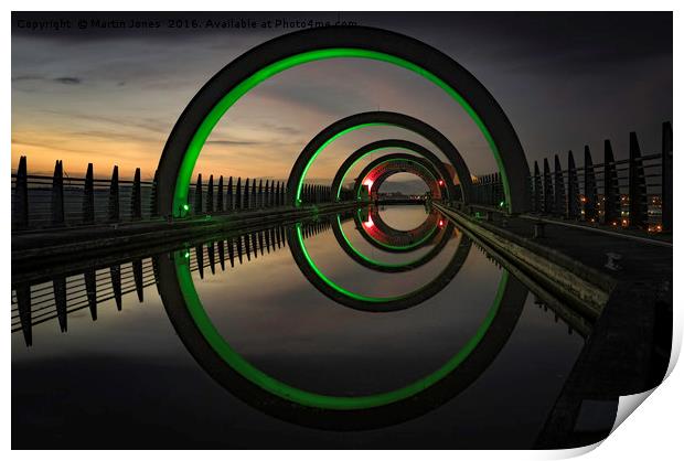 Green at the Falkirk Wheel Print by K7 Photography