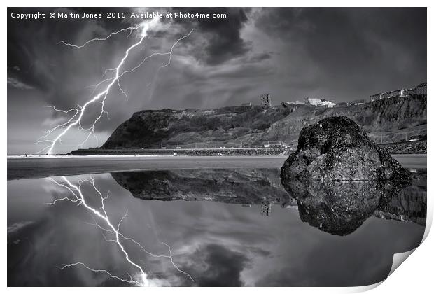 Lightning over Scarborough Print by K7 Photography