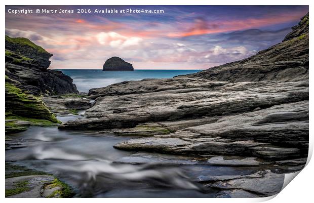 The Spectacular Rocks of Trebarwith Print by K7 Photography