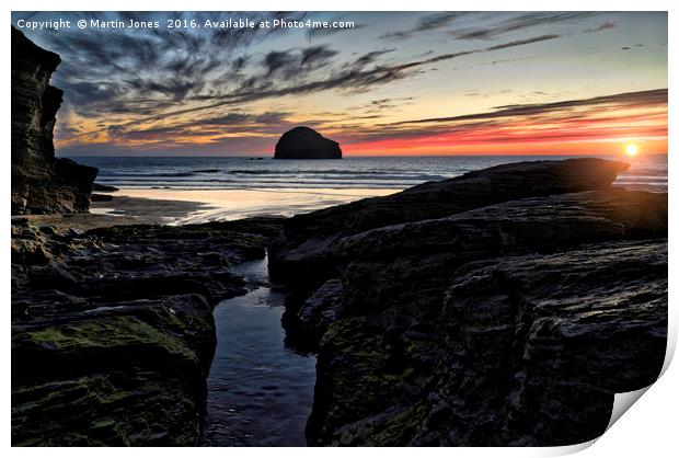 Trebarwith at Sunset Print by K7 Photography