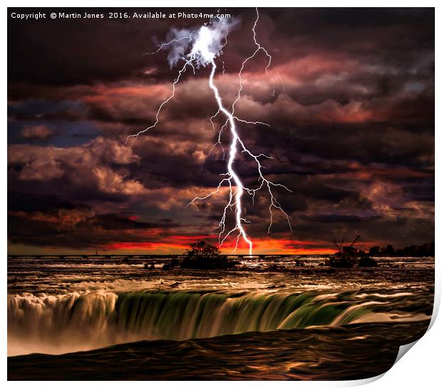 Electrifying Niagara Falls Print by K7 Photography