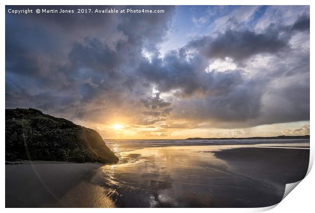 Ynys LLanddwyn - Malltreath Beach Sunset Print by K7 Photography